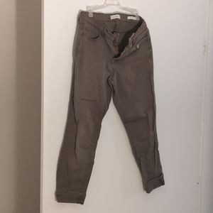 Relaxed skinny crop pants, olive green, size 4/27